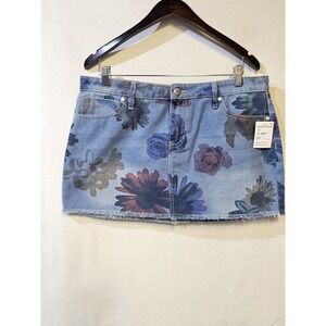 PTCL Women's Denim Micro Mini Skirt Size Xl Blue Jean